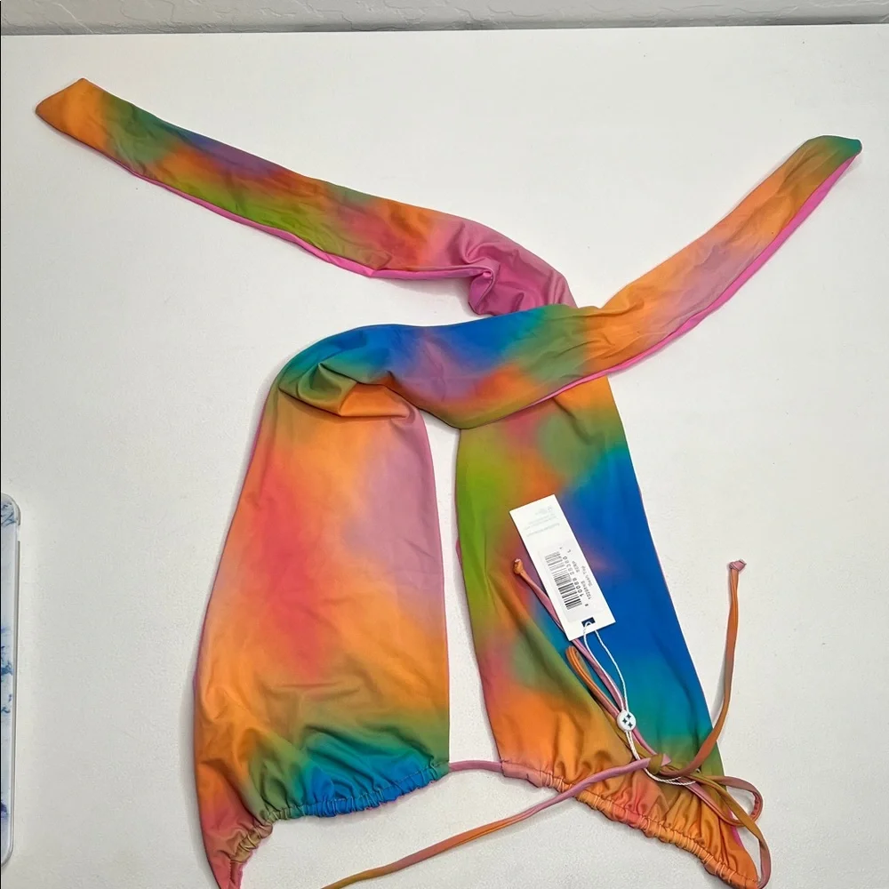 NWT Frankies Bikinis Serotonin Bash crossover halter neck bikini top size large